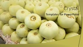  Presentation with honeydew - PPT layouts consisting of fruit-of-honeydew-melons background and a yellow colored foreground