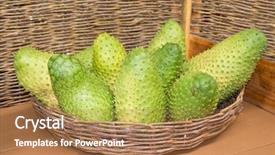 Presentation with family tree - Presentation theme featuring fruit of the custard apple background and a coral colored foreground