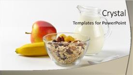  Presentation with oat milk - Presentation theme having fruit on off-white background and a white colored foreground