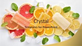  Presentation with orange fruit - Amazing PPT theme having fruit orange ice lolly ice backdrop and a yellow colored foreground