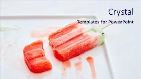  Presentation with frozen fruit - Audience pleasing theme consisting of fruit organic frozen smoothies backdrop and a sky blue colored foreground