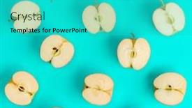  Presentation with pop art - Beautiful theme featuring fruit pattern of apple halves on blue background flat lay top view food background pop art design creative summer concept backdrop and a teal colored foreground