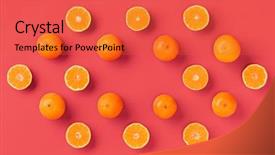  Presentation with pop art - Colorful presentation design enhanced with fruit pattern of fresh orange backdrop and a red colored foreground