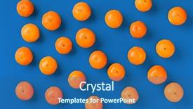  Presentation with pop art - Slide set with fruit pattern of fresh orange background and a ocean colored foreground