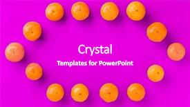  Presentation with pop art - Presentation design featuring fruit pattern of fresh orange background and a  colored foreground