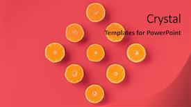  Presentation with orange fruit - Slide deck enhanced with fruit pattern of fresh orange background and a red colored foreground