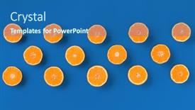  Presentation with pop art - Amazing presentation design having fruit-pattern-of-fresh-orange backdrop and a ocean colored foreground