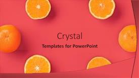  Presentation with living coral - Audience pleasing slide set consisting of fruit-pattern-of-fresh-orange backdrop and a red colored foreground