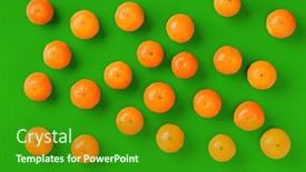  Presentation with orange fruit - Slide set enhanced with fruit-pattern-of-fresh-orange background and a forest green colored foreground