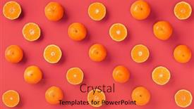  Presentation with orange fruit - Theme with fruit-pattern-of-fresh-orange background and a red colored foreground