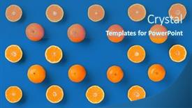  Presentation with pop art - Slides consisting of fruit-pattern-of-fresh-orange background and a ocean colored foreground