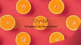  Presentation with pop art - PPT layouts enhanced with fruit-pattern-of-fresh-orange background and a gold colored foreground