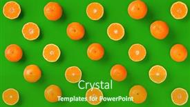  Presentation with orange fruit - PPT theme enhanced with fruit-pattern-of-fresh-orange background and a forest green colored foreground