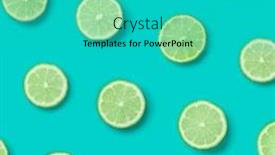  Presentation with lime - Cool new slides with lime slices on blue background backdrop and a teal colored foreground