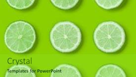  Presentation with lime - Amazing slide deck having fruit pattern of lime slices on green background flat lay top view backdrop and a seafoam green colored foreground