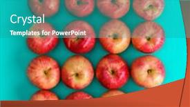  Presentation with pop art - Audience pleasing PPT layouts consisting of fruit pattern of red apple on blue background flat lay top view pop art design creative summer concept food background backdrop and a teal colored foreground