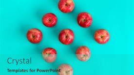 Presentation with pop art - PPT theme consisting of fruit-pattern-of-red-apple background and a teal colored foreground