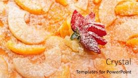  Presentation with orange fruit - Cool new slide deck with fruit pie made with orange and pineapple backdrop and a yellow colored foreground