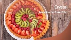  Presentation with fruit - PPT theme consisting of fruit pie background and a coral colored foreground