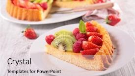  Presentation with fruit leafy greens dairy - PPT theme having fruit pie background and a lemonade colored foreground