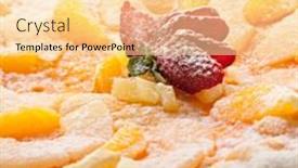  Presentation with orange fruit - Presentation theme consisting of fruit pizza made with orange and pineapple background and a lemonade colored foreground