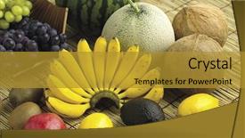  Presentation with bamboo - Beautiful PPT theme featuring fruit placed on a bamboo backdrop and a  colored foreground
