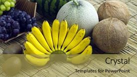  Presentation with bamboo - Slide set with fruit placed on a bamboo background and a yellow colored foreground
