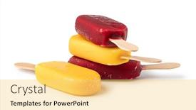  Presentation with ice cream - Presentation theme with fruit-popsicles-ice-cream-isolated background and a yellow colored foreground