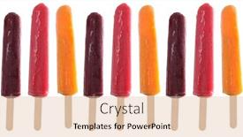  Presentation with orange fruit - Beautiful presentation design featuring fruit-popsicles-in-raspberry-orange backdrop and a lemonade colored foreground