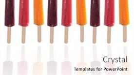  Presentation with orange fruit - Theme with fruit popsicles in raspberry orange background and a sky blue colored foreground
