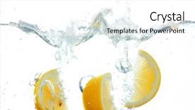  Presentation with fruit water - Cool new slides with fruit pulp - sliced lemon in the water backdrop and a white colored foreground