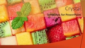  Presentation with fruit - PPT theme having fruit-puzzle-colorful-food-background background and a  colored foreground