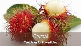 Presentation with rambutan - PPT layouts with fruit rambutan on the plain background and a tawny brown colored foreground