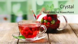  Presentation with fruit mix berry - Beautiful slides featuring fruit red tea with wild backdrop and a mint green colored foreground