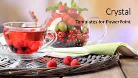 Presentation with fruit mix berry - Slide deck enhanced with fruit red tea with wild background and a lemonade colored foreground