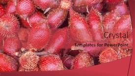  Presentation with fruit - Cool new PPT theme with fruit salacca backdrop and a red colored foreground
