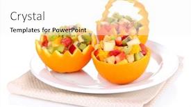  Presentation with orange fruit - Colorful PPT layouts enhanced with debt sign with some smooth backdrop and a coral colored foreground