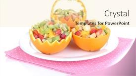  Presentation with orange fruit - Amazing PPT layouts having fruit-salad-in-hollowed-out backdrop and a  colored foreground
