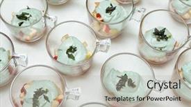  Presentation with spirulina - Beautiful presentation theme featuring fruit salad made of apples backdrop and a light gray colored foreground