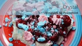  Presentation with blueberry - PPT layouts with fruit-salad-with-meringue background and a light blue colored foreground