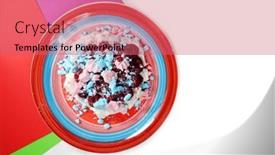  Presentation with blueberry - Theme enhanced with fruit-salad-with-meringue background and a coral colored foreground