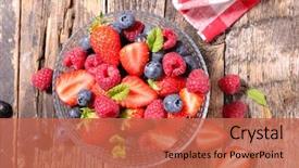  Presentation with salad - Slides featuring fruit salad background and a red colored foreground