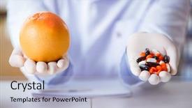  Presentation with choice - Cool new theme with dna diet - doctor offering the choice backdrop and a light blue colored foreground