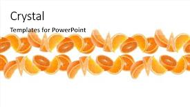  Presentation with leafy greens and fruit - PPT theme having fruit seamless pattern orange segments background and a white colored foreground