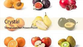  Presentation with set of sauces in white - Audience pleasing slides consisting of fruit set isolated on white backdrop and a blonde colored foreground