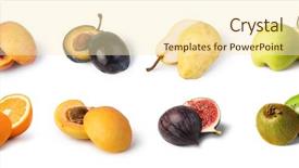  Presentation with set of sauces in white - Amazing theme having fruit set isolated on white backdrop and a cream colored foreground