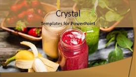  Presentation with smoothies - Theme consisting of assortment of milkshakes and smoothies on wooden table background and a yellow colored foreground