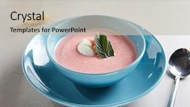  Presentation with blue mint - Beautiful PPT layouts featuring fruit smoothie cherry dessert puree backdrop and a light gray colored foreground