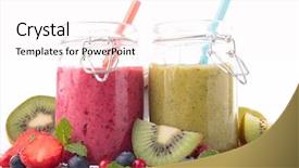  Presentation with smoothie - Theme featuring fruit smoothie background and a pink colored foreground
