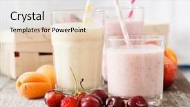  Presentation with smoothie - Colorful PPT theme enhanced with fruit smoothies backdrop and a  colored foreground